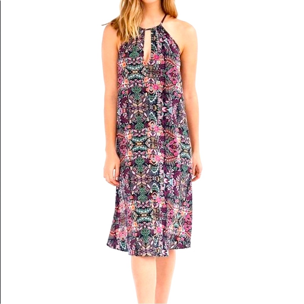 UO Kimchi Blue Multi Colored Floral Midi Dress